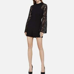 Black Lace Romper Short